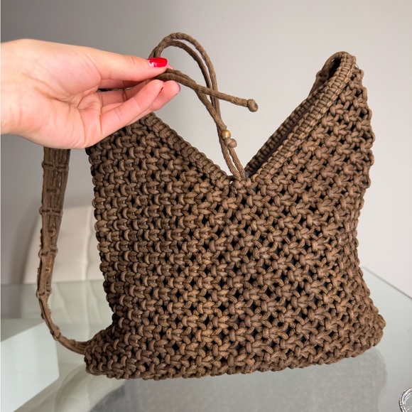Hand Woven Brown Shoulder Bag OLD NAVY - Picture 7 of 8